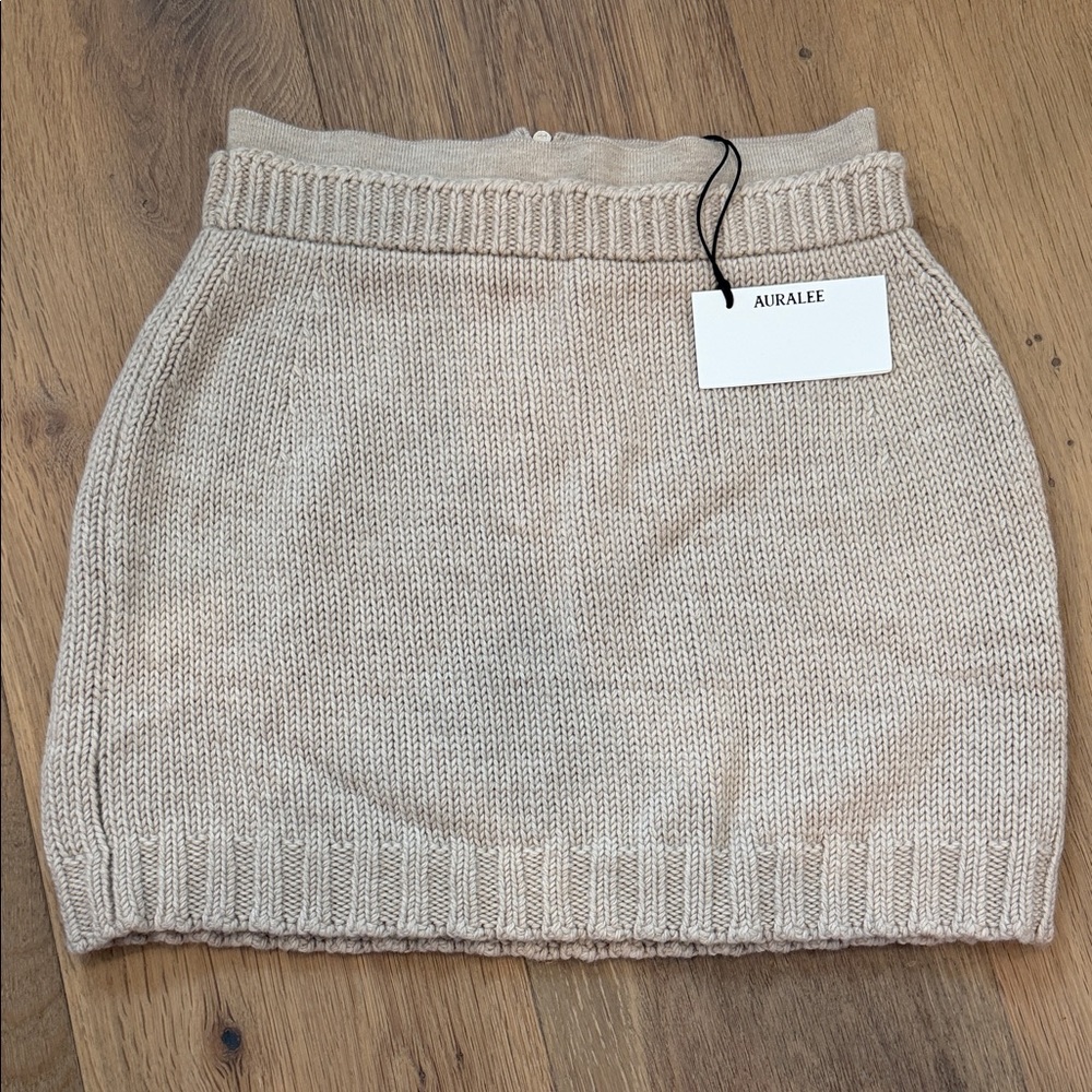 NWT Auralee Wool Soft Cord Knit Mini Skirt